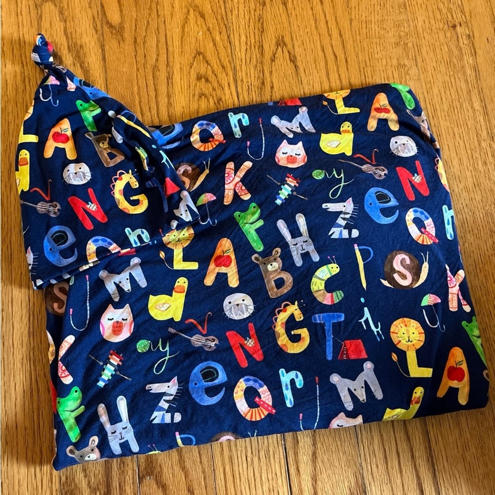 Little Sleepies alphabet friends swaddle & hat set